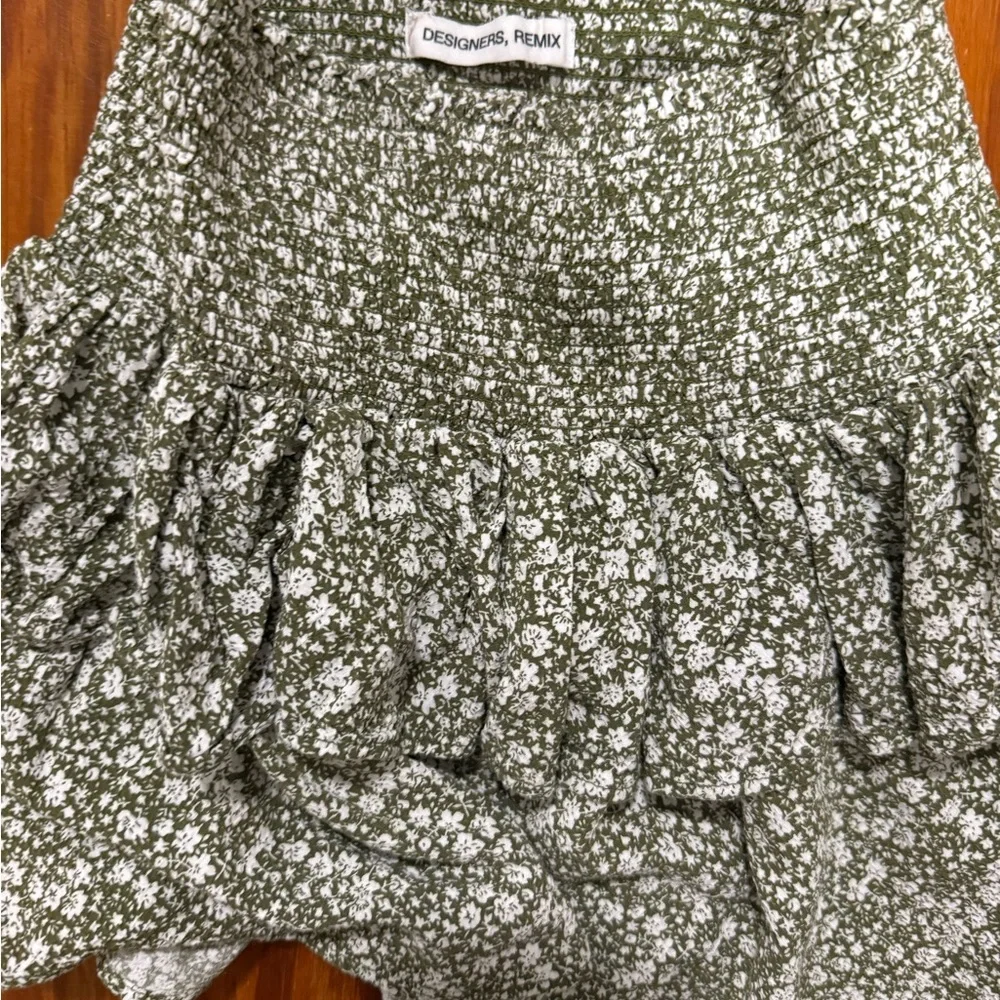 Floral Green Kids Skirt